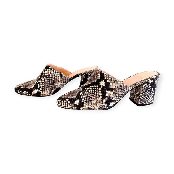 J. Crew Sophie Mule in Snake Embossed Leather sz 7 - Picture 3 of 11